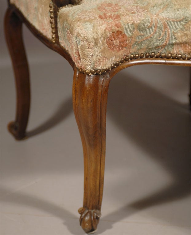 French Pair Regence Period Fauteuils in Walnut, c. 1730
