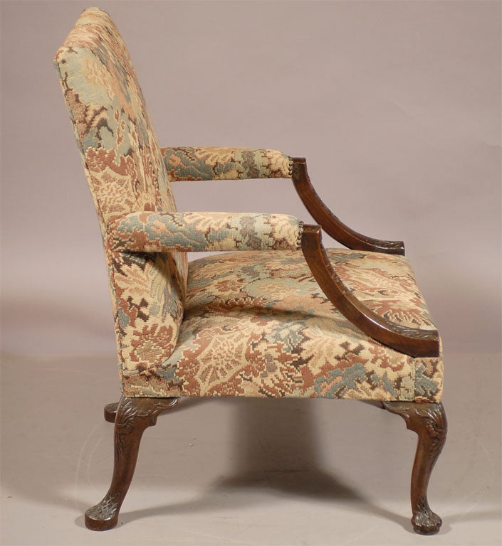 18th Century and Earlier George III Gainsborough Arm Chair in Mahogany, c. 1760