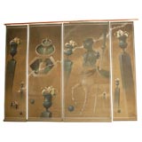 Vintage Set of 4 decorative surrealist panels