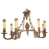 French Oil Rubbed Bronze Eight Light Chandelier