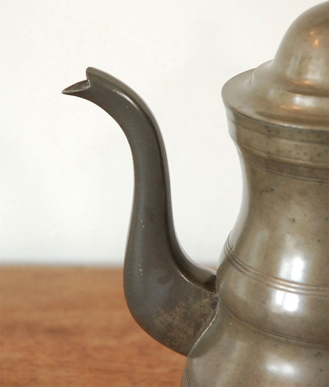18th Century and Earlier LATE 18THC C. TEA POT PEWTER