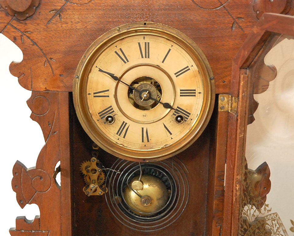 19th Century 19THC VICTORIAN  GINGER BREAD  MANTEL  CLOCK