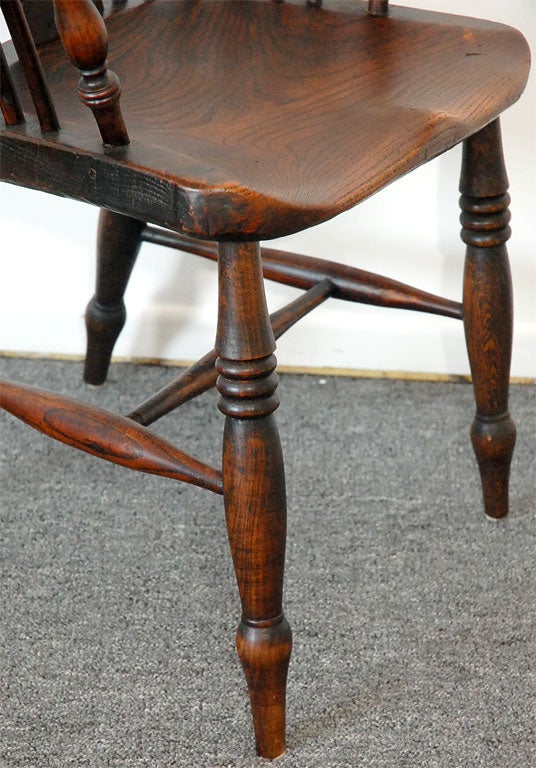 Hickory 19THC EARLY NATURAL WINDSOR CAPTAINS CHAIR