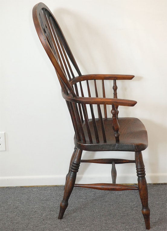 19THC EARLY NATURAL WINDSOR CAPTAINS CHAIR 1