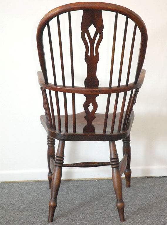 19THC EARLY NATURAL WINDSOR CAPTAINS CHAIR 2