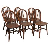 Antique SET OF SIX 19THC ENGLISH  WINDSOR CHAIRS