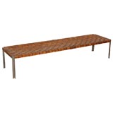 Laverne Leather Weaved Bench