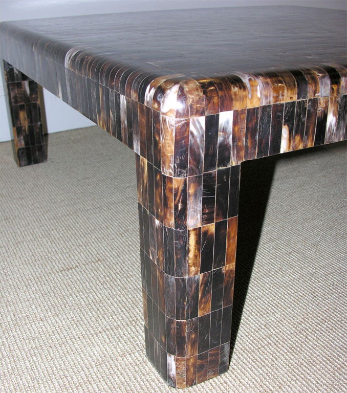Mid-20th Century A Square Tessellated Horn Low Table.