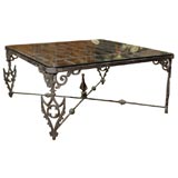 Antique iron gate made into coffee table