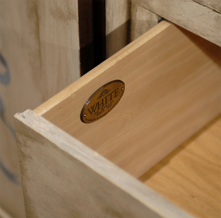 Vintage French Country Armoire with hand painted floral interior at 1stDibs