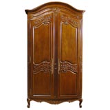 Vintage French Country Armoire with hand painted floral interior