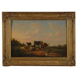 19th C. Farm Scene by G. Hendriks