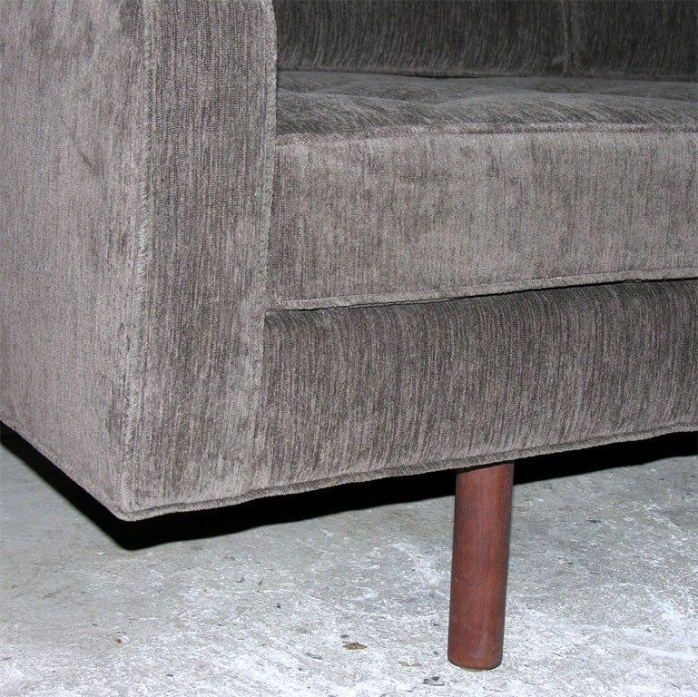 Jens Risom 3 seat sofa on tubular walnut legs-1950's
