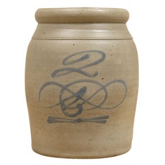 Antique 19th C. Two Gallon Pennsylvania Pottery Crock