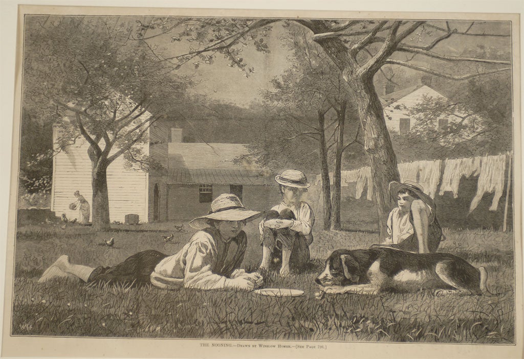 A set of four authentic engravings by Winslow Homer for Harper's Weekly. These engravings are part of Homer's 