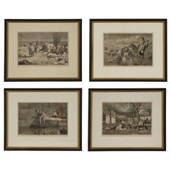 Set of 4 Winslow Homer Engravings from Harper's Weekly 1873