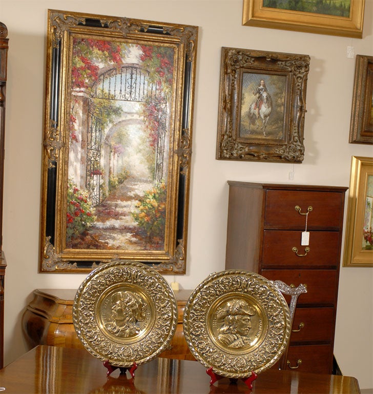 Pair French Brass Plaques