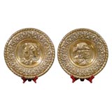 Pair French Brass Plaques