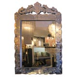 Venetian Mirror with Etched Flowers