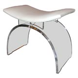 1970's Lucite Kagan Bench with White Top