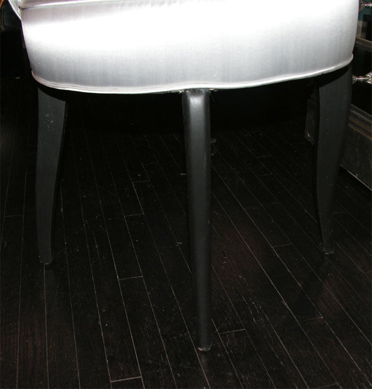 1940's Grey Satin Vanity Stool