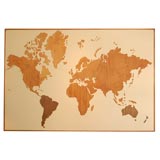 Vintage Wooden Map of the World