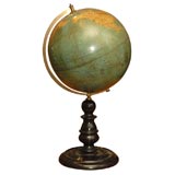 Antique Small Globe with Black Wooden Base