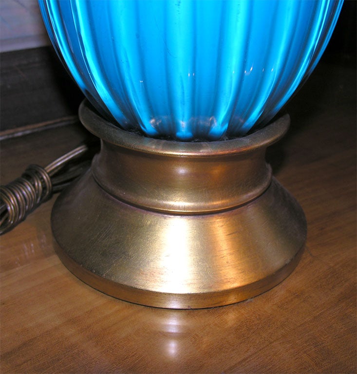 Venetian Murano Glass Lamp In Excellent Condition In Stamford, CT