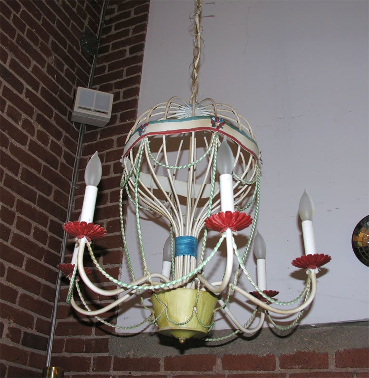 Hot Air Balloon Chandelier with 6 arms.  Very Fun!!