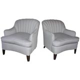 Pair Chanel Back Club Chairs