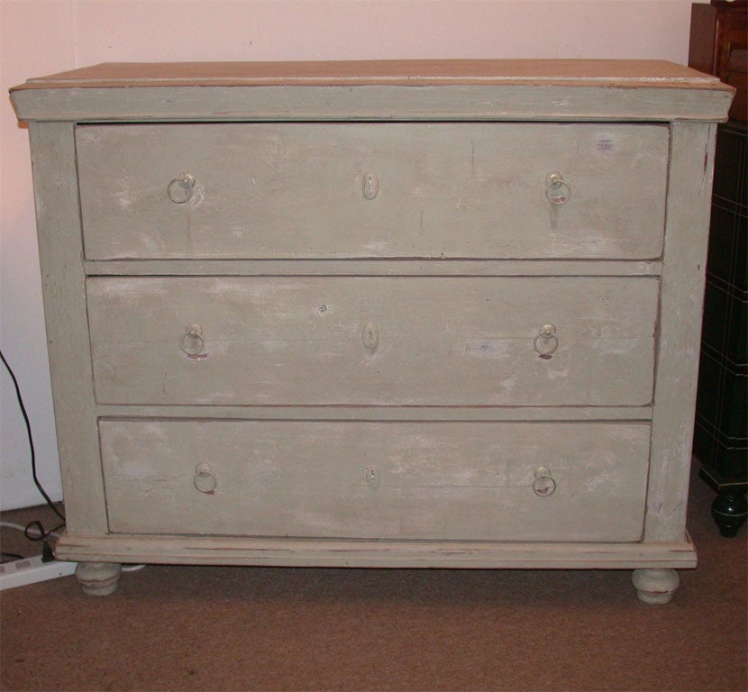 Antique Chest of Drawers-New Pale Green Paint