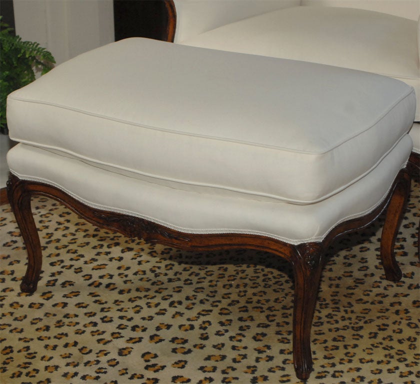 Louis XV Style Bergere a Oreille & Ottoman