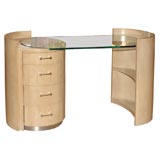 Art-Deco Revival Glass-Top Desk  by Jay Spector