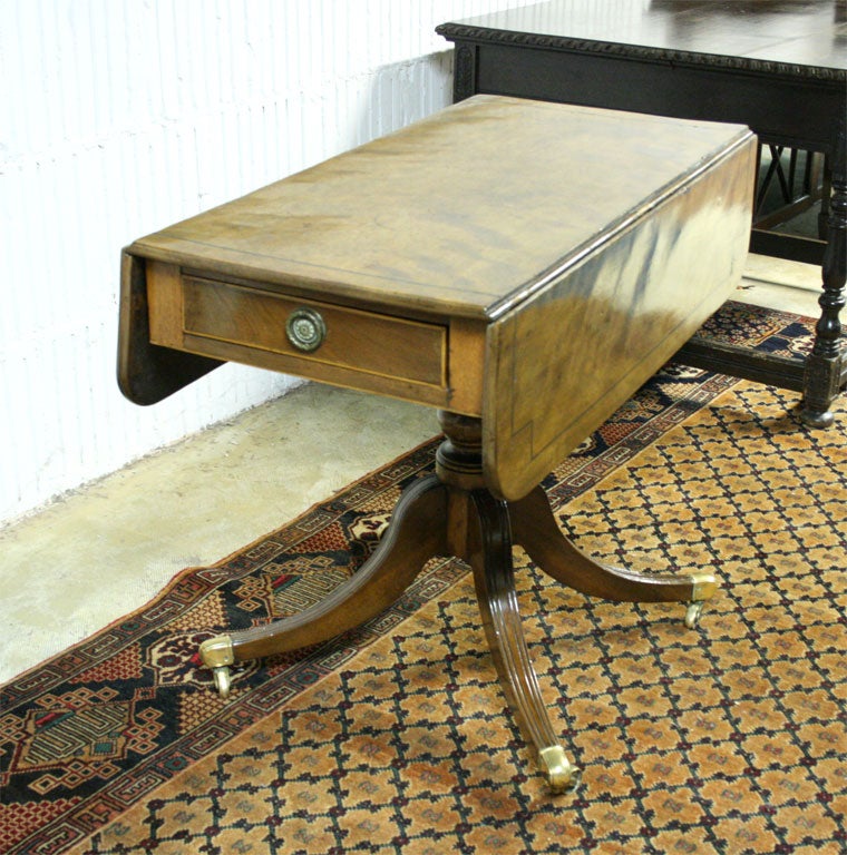 19th Century Mahogany Drop Leaf Table For Sale