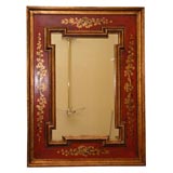 Vintage Hollywood regency gilted and painted wall  mirror