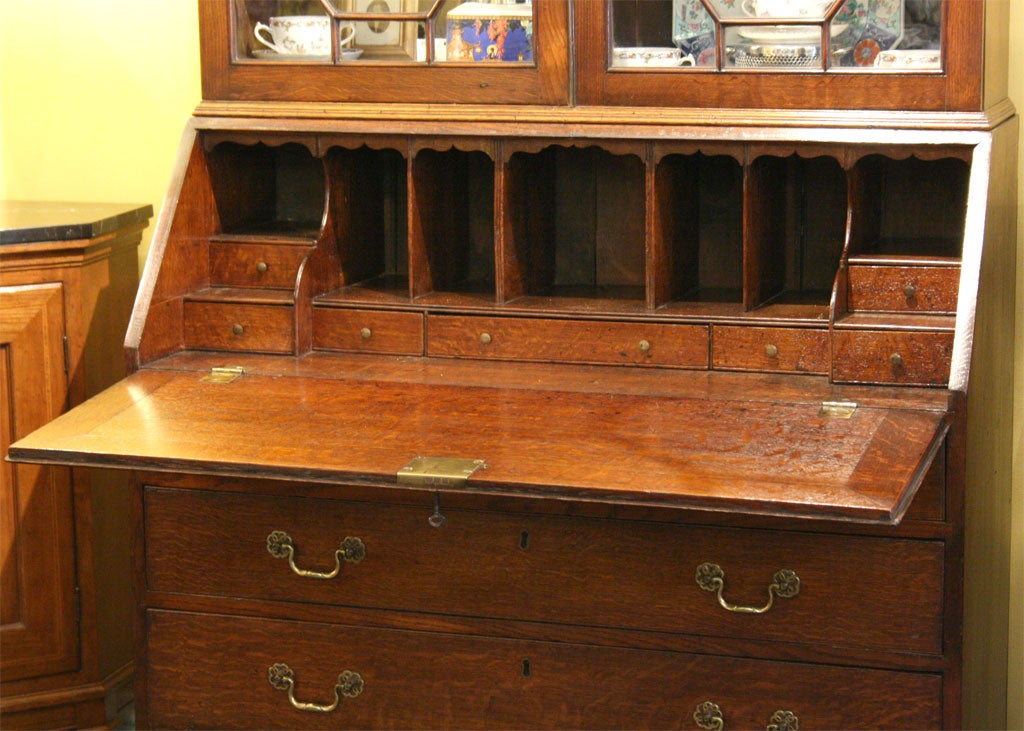Georgian Oak Bookcase on Bureau 2