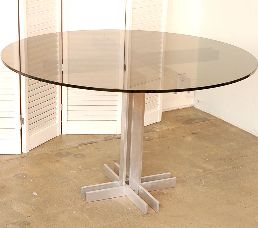 Kold Christianson Round Smoked Glass Dining Table
