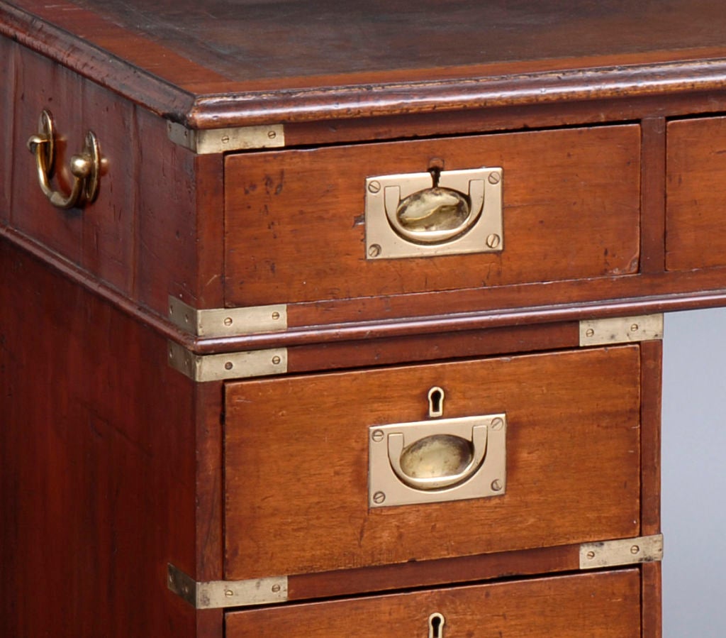 Naval Campaign Pedestal Desk at 1stDibs