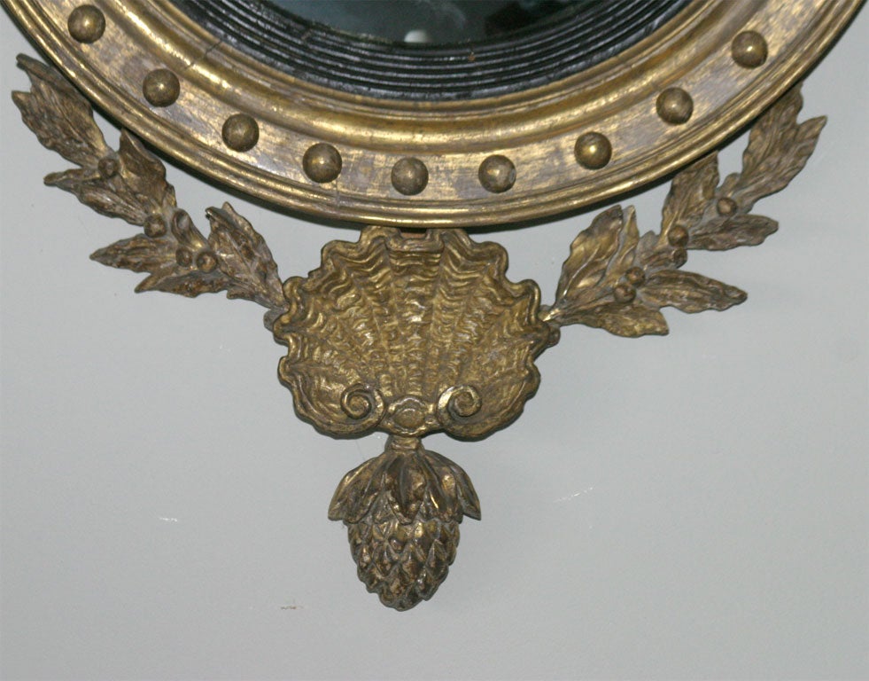 20th Century English Regency Convex Mirror with Eagle
