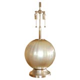 Silver Orb Glass Lamp