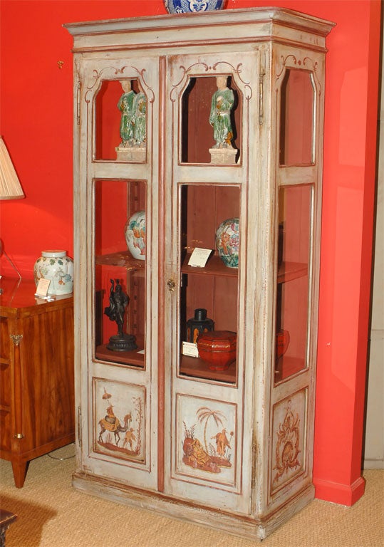 Pair Painted Display Cases