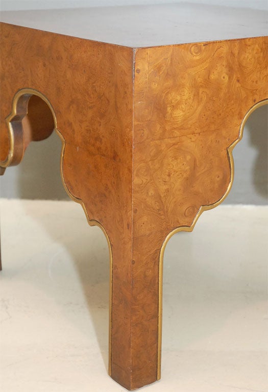 Pair of Olive Burlwood Tabouret Tables 1