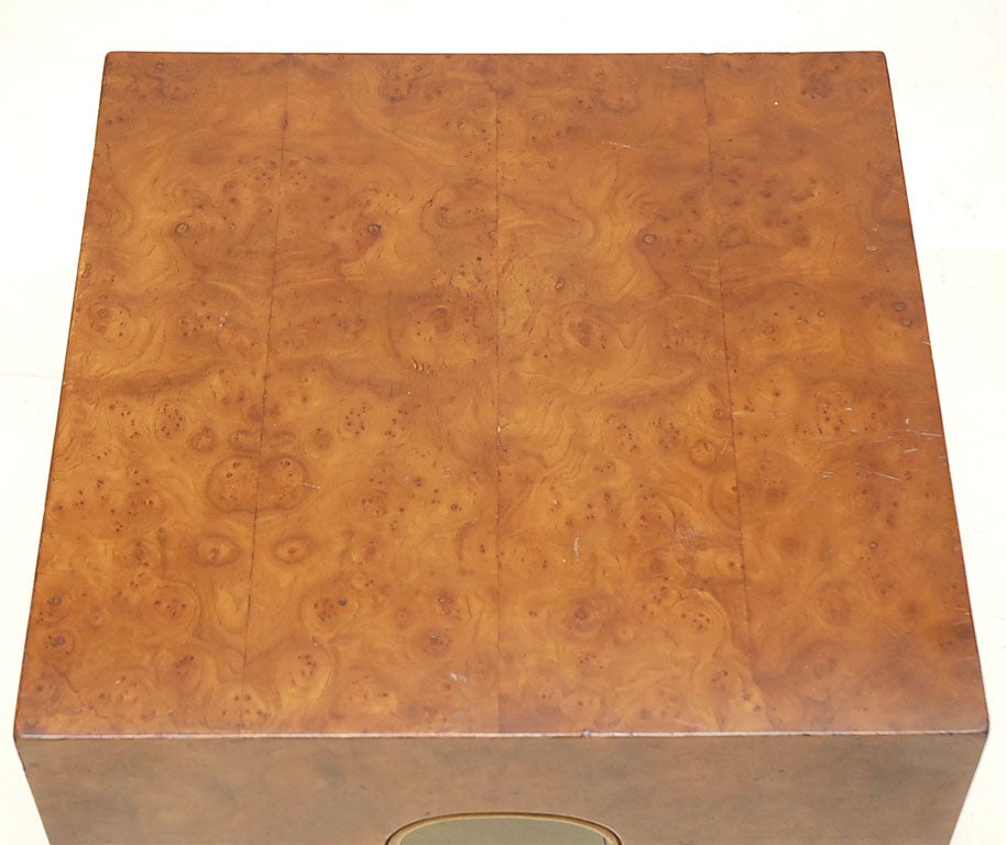 Pair of Olive Burlwood Tabouret Tables 4