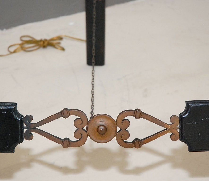 Brass and Ebonized Wood Easel with  Picture Light 3