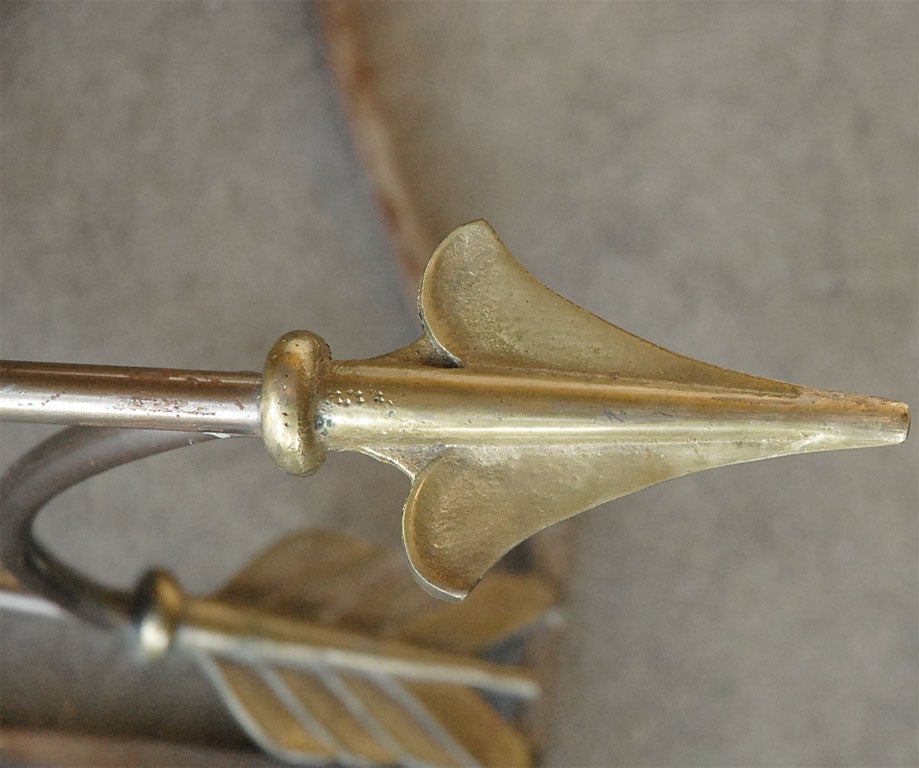 Neoclassical Style Brass Arrow Cocktail Table In Good Condition For Sale In Los Angeles, CA