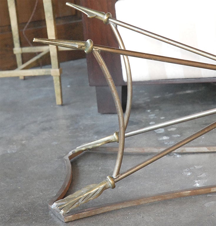 Neoclassical Style Brass Arrow Cocktail Table For Sale 3
