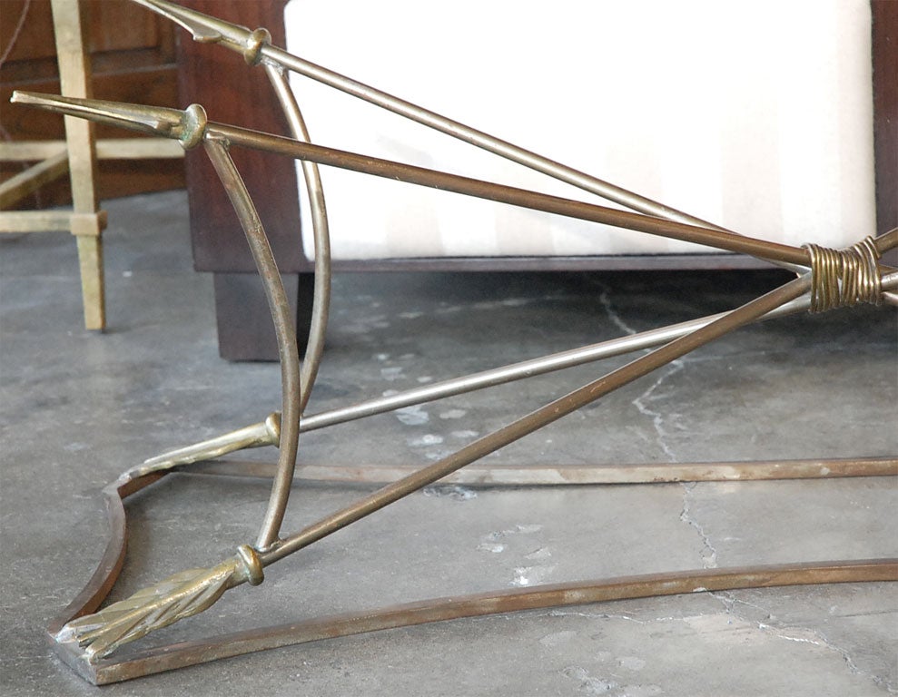 Neoclassical Style Brass Arrow Cocktail Table For Sale 4