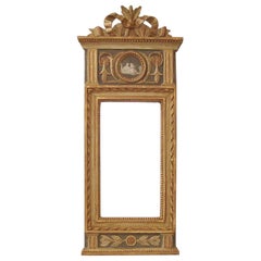 Gustavian Mirror with Painted Medallion Gustavian Mirror with Painted Medallion