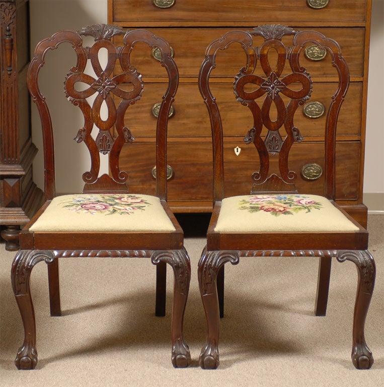 Set of 4 Chippendale style Chairs 3