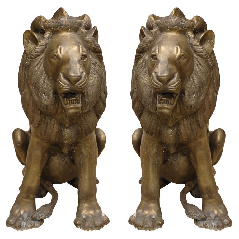 PAIR BrassLions.